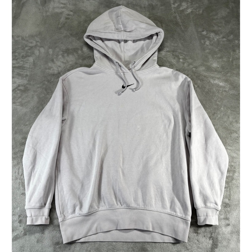 Nike Center Swoosh Hoodie Mens XS‎ Grey Pullover Fleece Sportswear Embroidered